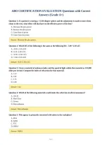 ABO CERTIFICATION EVALUATION Questions with Correct&NewLine;Answers &lpar;Grade A&plus;&rpar;