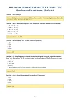 ABO ADVANCED FORMULAS PRACTICE EXAMINATION&NewLine;Questions with Correct Answers &lpar;Grade A&plus;&rpar;