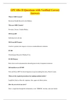 LPC 68w D Questions with Verified Correct&NewLine;Answers
