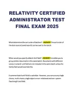 Relativity Certified Administrator &lpar;RCA&rpar; Exam Study Guide & Practice Test 2025&colon; Verified Questions&comma; Answers & Explanations