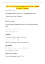 MSN 629 Practice Test Questions with Verified&NewLine;Correct Answers