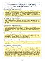 ABO NCLE CERTIFICATION ACTUAL EXAMPREP Questions&NewLine;with Correct Answers &lpar;Grade A&plus;&rpar;