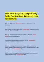MHIC Exam 2026&sol;2027 &vert; Complete Study &NewLine;Guide&comma; Exam Questions & Answers &vert; Latest Revision Notes &NewLine; &NewLine;
