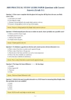ABO PRACTICAL STUDY GUIDE PAPER Questions with Correct&NewLine;Answers &lpar;Grade A&plus;&rpar;