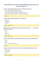 ABO PRE-TEST ACTUAL EXAM PAPER Questions with Correct&NewLine;Answers &lpar;Grade A&plus;&rpar;