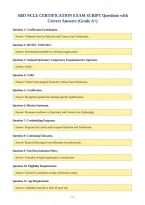 ABO NCLE CERTIFICATION EXAM SCRIPT Questions with&NewLine;Correct Answers &lpar;Grade A&plus;&rpar;
