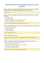 ABO PRE-TEST FINAL TEST Questions with Correct Answers&NewLine;&lpar;Grade A&plus;&rpar;