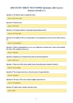 ABO STUDY SHEET TEST PAPER Questions with Correct&NewLine;Answers &lpar;Grade A&plus;&rpar;