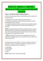 NUSCTX 10 &ndash; Midterm 3 &ndash; 2026&sol;2027 &ndash; &NewLine;Questions & Verified Answers with Rationales &ndash; Grade A&plus; 