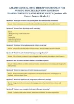 Abrams Clinical Drug Therapy Rationales For&NewLine;Nursing Practice Revision Handbook&NewLine;Pharmacokinetics And Patient Safety Questions With&NewLine;Correct Answers &lpar;Grade A&plus;&rpar;