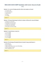 ABSA 4B EXAM SCRIPT Questions with Correct Answers &lpar;Grade&NewLine;A&plus;&rpar;