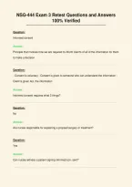 NSG-444 Exam 3 Retest Questions and Answers&NewLine;100&percnt; Verified