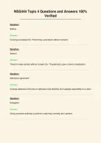 NSG444 Topic 4 Questions and Answers 100&percnt;&NewLine;Verified