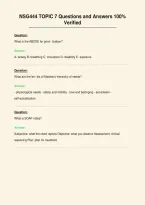 NSG444 TOPIC 7 Questions and Answers 100&percnt;&NewLine;Verified