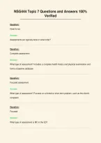 NSG444 Topic 7 Questions and Answers 100&percnt;&NewLine;Verified