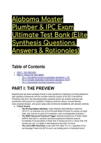2026&sol;2027 Alabama Master Plumber &  IPC Exam Ultimate Test Bank &lpar;Elite Synthesis Questions&comma; Answers & Rationales&rpar;