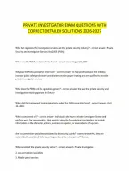 Private Investigator Exam Questions With Correct Detailed Solutions 2026-2027