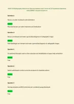 RADT 153 Radiography Patient Care &lpar;Review Handout&colon; Unit 5 Form 2A &lpar;T&sol;F Questions&rpar; Questions&NewLine;with CORRECT Answers &lpar;Grade A&plus;&rpar;