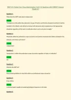 RADT 153- Patient Care- Drug Administration- Unit 4 &lpar;1&rpar; Questions with CORRECT Answers&NewLine;&lpar;Grade A&plus;&rpar;