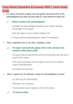Texas Notary Public Exam 2026 &vert; Questions & Answers &vert; Latest Study Guide &vert; Texas Notary Laws&comma; Duties&comma; Procedures & Practice Test