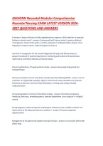 AWHONN Neonatal Modules Comprehensive Neonatal Nursing EXAM LATEST VERSION 2026-2027 QUESTIONS AND ANSWERS&period;pdf&NewLine;&NewLine;