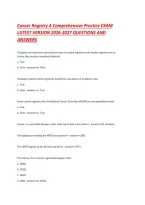 Cancer Registry A Comprehensive Practice EXAM LATEST VERSION 2026-2027 QUESTIONS AND ANSWERS&period;pdf&NewLine;&NewLine;