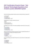 AST Certification Practice Exam - Test Surgical Technologist Questions And Answers &vert;Latest 2025&sol;2026 Update&NewLine;&NewLine;