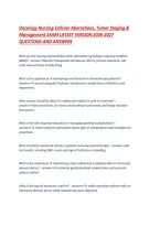 Oncology Nursing-Cellular Aberrations&comma; Tumor Staging & Management EXAM LATEST VERSION 2026-2027 QUESTIONS AND ANSWERS&period;pdf&NewLine;&NewLine;