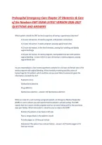 Prehospital Emergency Care Chapter 37 Obstetrics & Care of the Newborn EMT EXAM LATEST VERSION 2026-2027 QUESTIONS AND ANSWERS&period;pdf&NewLine;&NewLine;