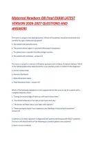 Maternal Newborn Ob Final Exam Latest Version 2026-2027 Questions And Answers&period;pdf&NewLine;&NewLine;