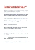 ANCC Nursing Informatics Certification EXAM LATEST VERSION 2026-2027 QUESTIONS AND ANSWERS &period;pdf&NewLine;&NewLine;
