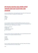 Ati Practice Nutrition Quiz Exam Latest Version 2026-2027 Questions And Answers &period;Pdf&NewLine;&NewLine;