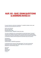 Nur 102 - Quiz &sol; Exam Questions & Answers Rated A&plus;
