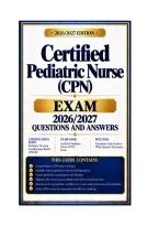 Certified Pediatric Nurse &lpar;CPN&rpar; Exam  2026&sol;2027 Questions And Answers