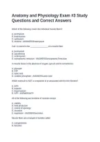 Anatomy and Physiology Exam &num;3 Study Questions and Correct Answers&NewLine;&NewLine;