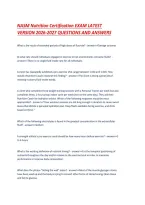NASM Nutrition Certification EXAM LATEST VERSION 2026-2027 QUESTIONS AND ANSWERS &period;pdf&NewLine;&NewLine;