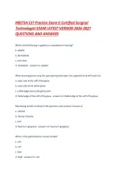 NBSTSA CST Practice Exam II Certified Surgical Technologist EXAM LATEST VERSION 2026-2027 QUESTIONS AND ANSWERS &period;pdf&NewLine;&NewLine;