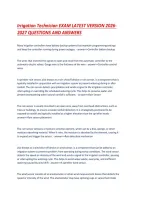 Irrigation Technician EXAM LATEST VERSION 2026-2027 QUESTIONS AND ANSWERS &period;pdf&NewLine;&NewLine;