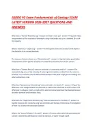 ASBOG FG Exam Fundamentals of Geology EXAM LATEST VERSION 2026-2027 QUESTIONS AND ANSWERS &period;pdf&NewLine;&NewLine;
