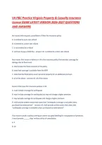 VA P&C Practice Virginia Property & Casualty Insurance License EXAM LATEST VERSION 2026-2027 QUESTIONS AND ANSWERS &period;pdf&NewLine;&NewLine;