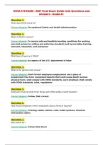 OSHA 510 EXAM - 2027 Final Exam Guide with Questions and&NewLine;Answers - Grade A&plus;&NewLine;