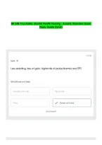NR 548-Psychiatric Mental Health Nursing&vert; Anxiety Disorders Exam Study Guide &lpar;GAD&rpar; Accurate Verified
