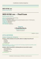 MED SURG 201 Medical-Surgical Nursing Final Exam 2026&sol;2027 &vert; 150 Verified Questions & Answers &vert; Med-Surg Nursing Prep &vert; Instant Download