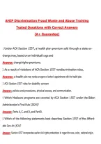 AHIP Discrimination Fraud Waste and Abuse Training &lpar;Latest 2026&sol;2027&rpar; Questions with Correct Answers Pass the Exam&comma; 100&percnt; Verified