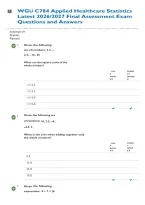 WGU C784 Applied Healthcare Statistics Latest &lpar;2026&sol;2027&rpar; Updated Version &vert; Final Assessment Exam Questions and Answers &lpar;Verified Answers&rpar; &vert; 100&percnt; Guaranteed Pass &lbrace;JUST RELEASED&rcub;