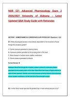 NUR 521 Advanced Pharmacology Exam 3 2026&sol;2027 &ndash; 200 Practice Q&A with Detailed Rationales &vert; Comprehensive Graduate Nursing Study Guide