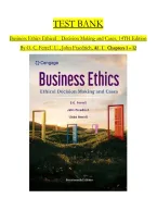 TEST BANK for Business Ethics&colon; Ethical Decision Making and Cases 14th Edition by O&period; C&period; Ferrell&comma; John Fraedrich & Linda Ferrell &vert; Chapters 1&ndash;12 &vert; Complete Q&A&NewLine;&NewLine;