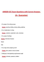 AMEDD CCC Exam &lpar;Latest 2026&sol;2027&rpar; Questions with Correct Answers Pass the Exam&comma; 100&percnt; Verified