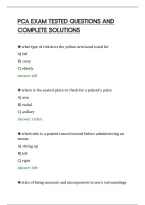 Pca Exam Tested Questions And&NewLine;Complete Solutions&NewLine;
