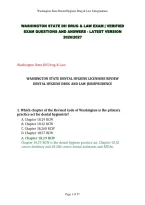 Washington State Dh Drug & Law Exam &vert; Verified Exam Questions And Answers - Latest Version 2026&sol;2027